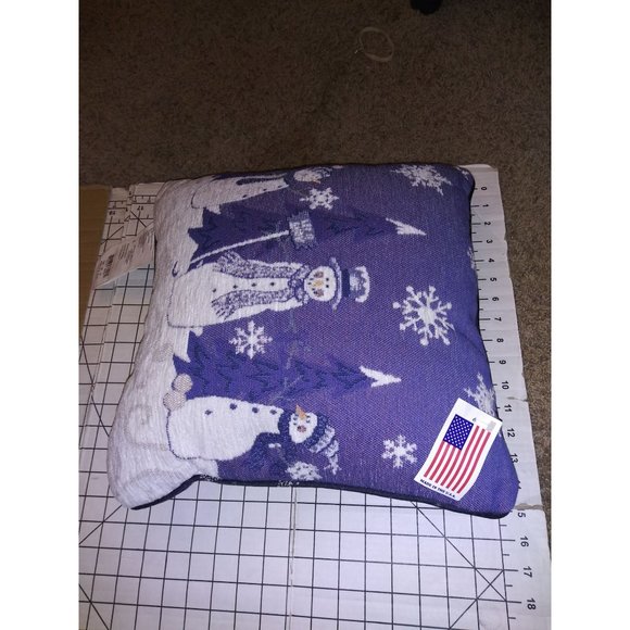 Crystal Snowman Chenille Blue Throw Pillow Kohl's Christmas Accent Pillow - Picture 4 of 4